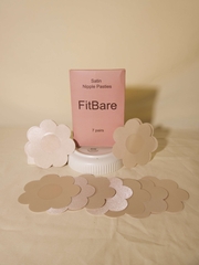 Miếng Dán Ngực Vải Lụa Satin FitBare SYV-003 (6.5cm) - 7 Cặp Dán Keo Vải Cực Mỏng, Keo Bám Dính Chống Nước, Màu Nude