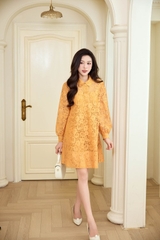Yellow Lace Loose Dress