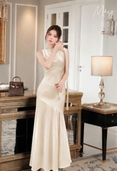 VT lụa kem sát nách đính tag đá vai
