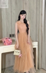 VT nâu cam lệch vai cvay tua rua sóng