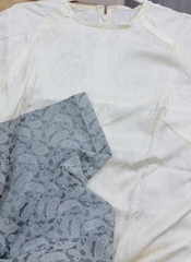 AD kem cổ tròn ht hoa tròn + quần vân công xám(L) CS2