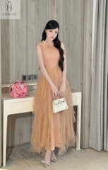 VT nâu cam lệch vai cvay tua rua sóng