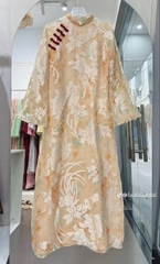 AD kem loang cam xanh ht lá cổ 3p đính nơ đỏ