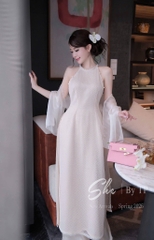 AD yếm kem kim sa cổ đá + kèm voan