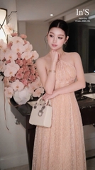 VT yếm ren hồng lót be kèm voan
