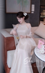 AD yếm kem kim sa cổ đá + kèm voan