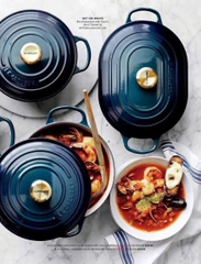 CHẢO GANG OVAN LE CREUSET OBLONG MÀU AGAVE 31CM XANH CỔ VỊT