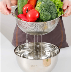 BỘ TÔ TRỘN VÀ RỔ INOX KAIYO SZ 20CM