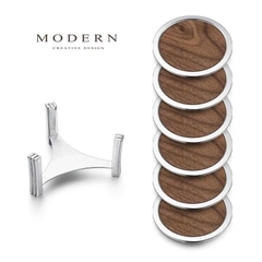 SET 6 LÓT LY CỐC MODERN GỖ ÓC CHÓ