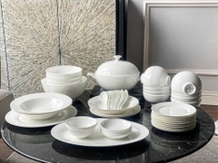 BỘ ĐỒ ĂN TRẮNG VÂN VUÔNG 50 MÓN