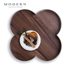 Khay trang trí bằng gỗ cỏ 4 lá Modern