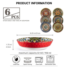 SET 6 ĐĨA SÂU LÒNG HENTEN HOME 950ML 21CM