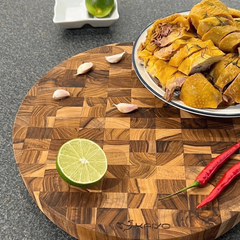 THỚT THÁI TRÒN GỖ STEAK KAIYO 30CM DÀY 2,5CM TDC01