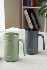 Cốc giữ nhiệt 2 lớp inox Kaiyo kèm lõi lọc trà 350ml màu ghi