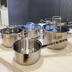 BỘ NỒI FISSLER ORIGINAL PROFI 5 MÓN NẮP KÍNH ( 4 NỒI 1 QUÁNH ) 084-129-05-000/0