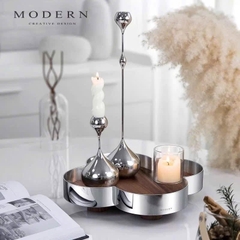 Khay trang trí bằng gỗ cỏ 4 lá Modern
