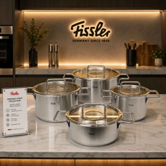 Bộ nồi Fissler Pure 4 nồi nắp kính