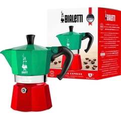 ẤM PHA CAFE BIALETTI MOKA EXPRESS 3 TÁCH MÀU ĐỎ XANH