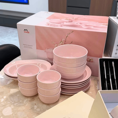 Set 16 món bát đĩa Staub màu hồng sorbet