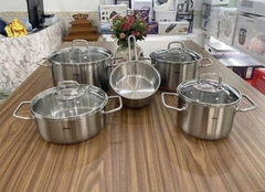 BỘ NỒI FISSLER VISEO 5 MÓN ( 4 NỒI 1 QUÁNH) NẮP KÍNH