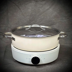 Nồi lẩu nguyên khối 3 lớp Edelkochen Classic L Collection 24cm màu kem