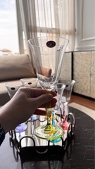 Set 6 ly vang đỏ Fregata chân màu 250ml Crystal Bohemia