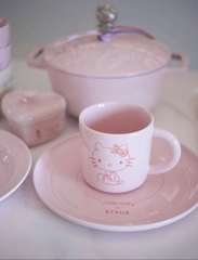 SET BÁT ĐĨA CỐC 10 MÓN STAUB HELLO KITTY ( 4 BÁT, 2 ĐĨA Floral , 2 ĐĨA Blossom , 2 CỐC)