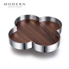 Khay trang trí bằng gỗ cỏ 4 lá Modern