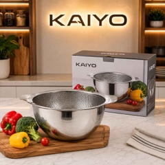 BỘ TÔ TRỘN VÀ RỔ INOX KAIYO SZ 20CM