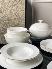BỘ ĐỒ ĂN TRẮNG VÂN VUÔNG 50 MÓN