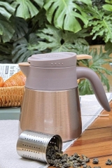 Bình giữ nhiệt pha trà kèm lõi lọc Kaiyo 500ml màu vàng đồng