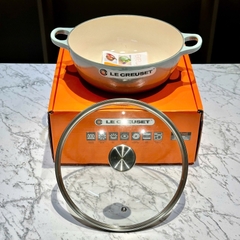NỒI GANG SÂU LÒNG LE CREUSET SEA SALT 24CM NẮP KÍNH