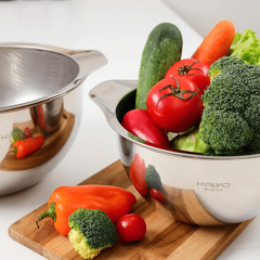 BỘ TÔ TRỘN VÀ RỔ INOX KAIYO SZ 20CM