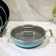 Nồi chảo Smeg DPF2812EGM 28cm màu xanh ngọc - 3,7L