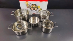 BỘ NỒI FISSLER PURE 5 MÓN ( 4 NỒI 1 QUÁNH) NẮP KÍNH