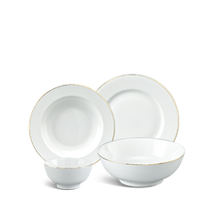 Bộ đồ ăn 09 sản phẩm - Jasmine - Viền Chỉ Vàng