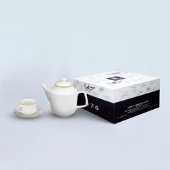 Bộ Trà 0.7L – Jasmine – Viền Chỉ Vàng