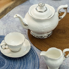 Bộ trà 1.3 L - Đài Các - Chỉ Bạch Kim