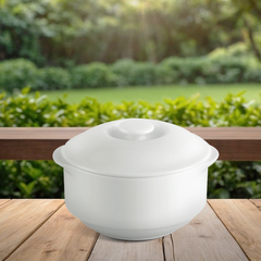 Thố cá nhân 9.7 cm + nắp Jasmine Lys - Trắng Ngà