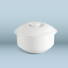 Thố cá nhân 9.7 cm + nắp Jasmine Lys - Trắng Ngà