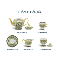 Bộ trà 1.3 L - Hoàng Cung - Hoàng Liên