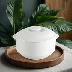 Thố 18 cm + nắp - Jasmine - Trắng Ngà