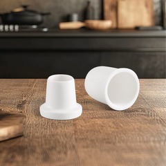 Hủ tăm 8cm + nắp Jasmine Lys - Trắng Ngà