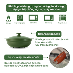 Nồi dưỡng sinh Vesta 2.0 L + nắp (CK) - Healthy Cook - Xanh Rêu