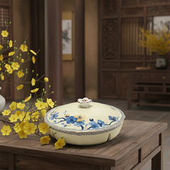 Khay mứt 5 ngăn - Misc Assortment - Hoa Mai Phú Quý (Viền vàng)