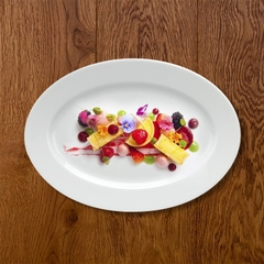 Dĩa Oval 25 Cm - Jasmine Lys - Trắng Ngà