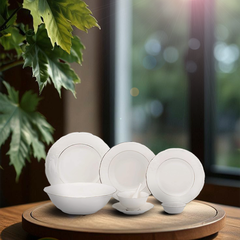 Bộ đồ ăn 6 người 32 sản phẩm - Đài Các - Chỉ Bạch Kim