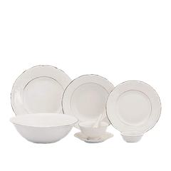 Bộ đồ ăn 6 người 32 sản phẩm - Đài Các - Chỉ Bạch Kim