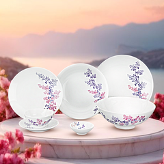 Bộ đồ ăn 36 sản phẩm - Daisy - Cỏ Tím