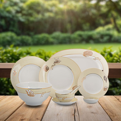 Bộ đồ ăn 6 người Âu- Á 45 sản phẩm - Camellia - Hương Biển Kem